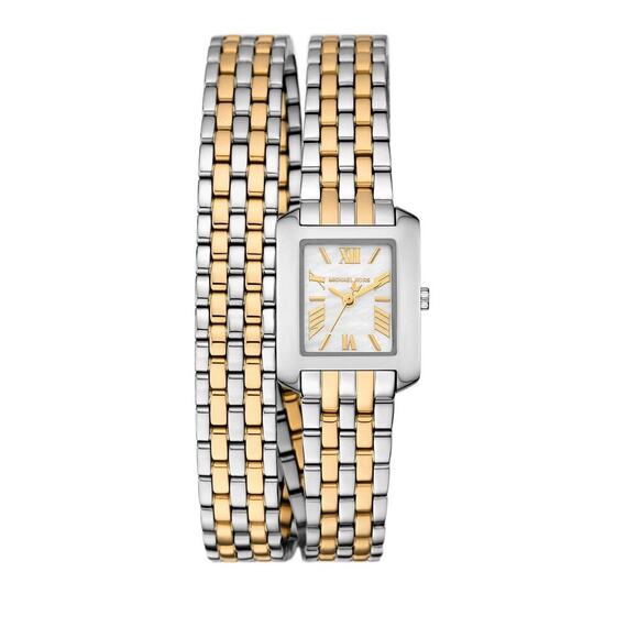 Michael Kors Accessories - Michael Kors Emery Double Wrap Watch Two Tone Mother of Pearl MK Womens 22mm New